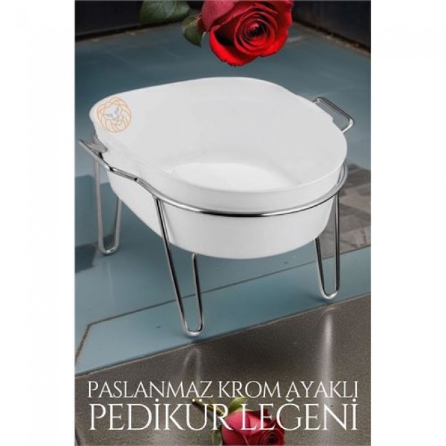 Renkmix Krom Ayaklı Pedikür Leğeni Beyaz G.gibeau Design 719415