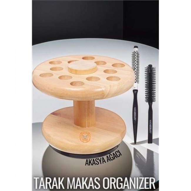 Renkmix Tarak Fırça Makas Organizer Ahşap 719468