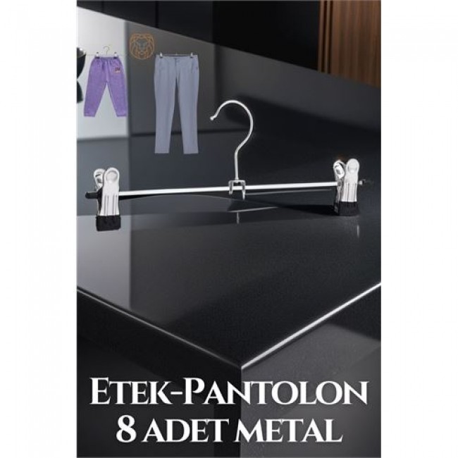 Renkmix Metal Etek Pantolon Eşarp Kıskaçlı Askı 8 Adet 719536