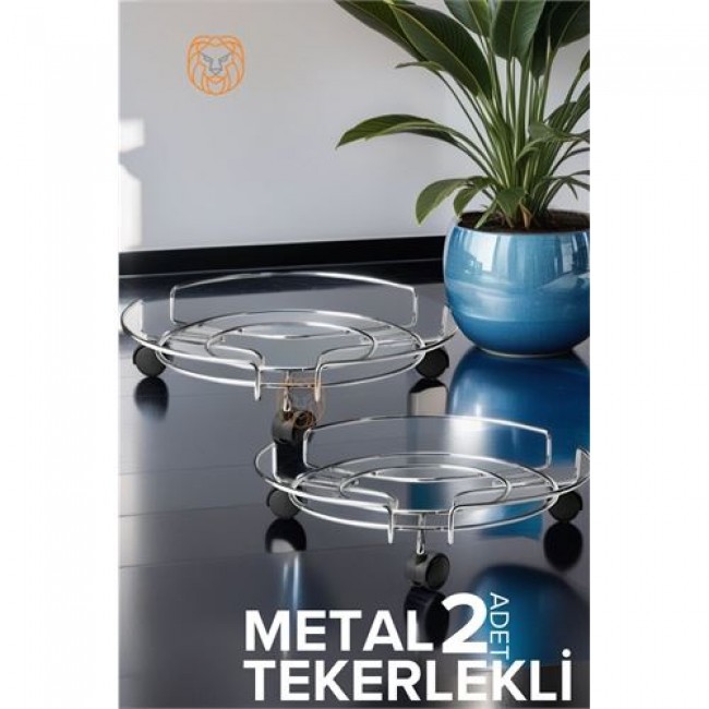 Renkmix Metal Saksı Altlığı Tekerlekli 2 Li Set 719698