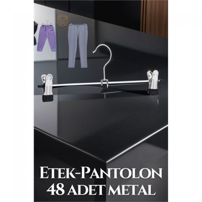 Renkmix 48 Adet Metal Etek Pantolon Eşarp Kıskaçlı Askı