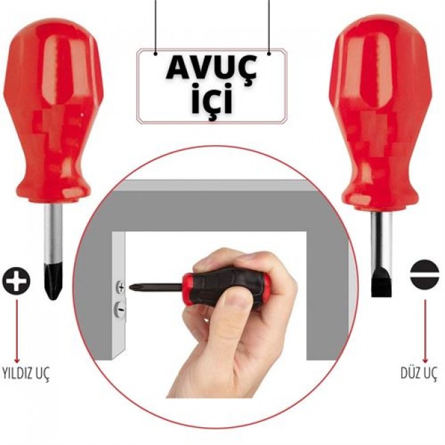 High-torque Avuçiçi Düz-yildiz Uçlu Tornavida Seti