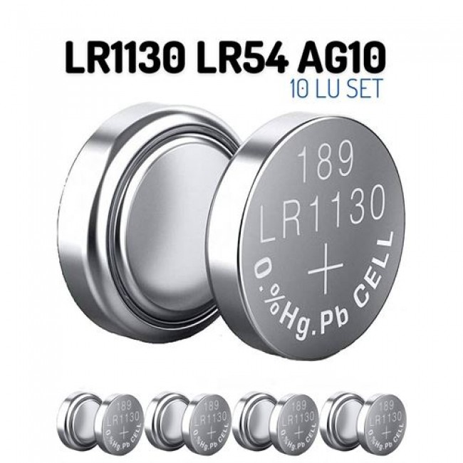 Lr1130 Lr54 Ag10 1.55v 10 Adet Alkaline Pil