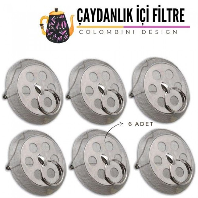 Renkmix Demlik İçi çay Filtresi 6 Adet Colombini Design