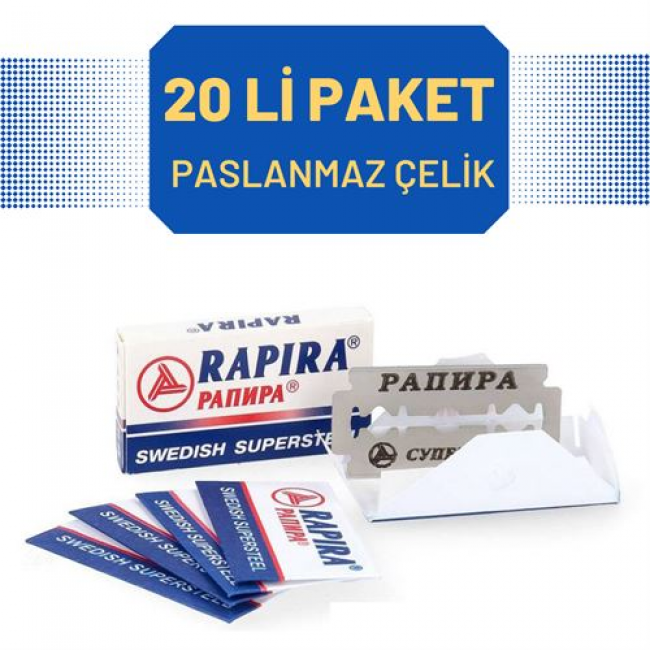 Renkmix Rapira 20 Adet çelik Tıraş Jileti