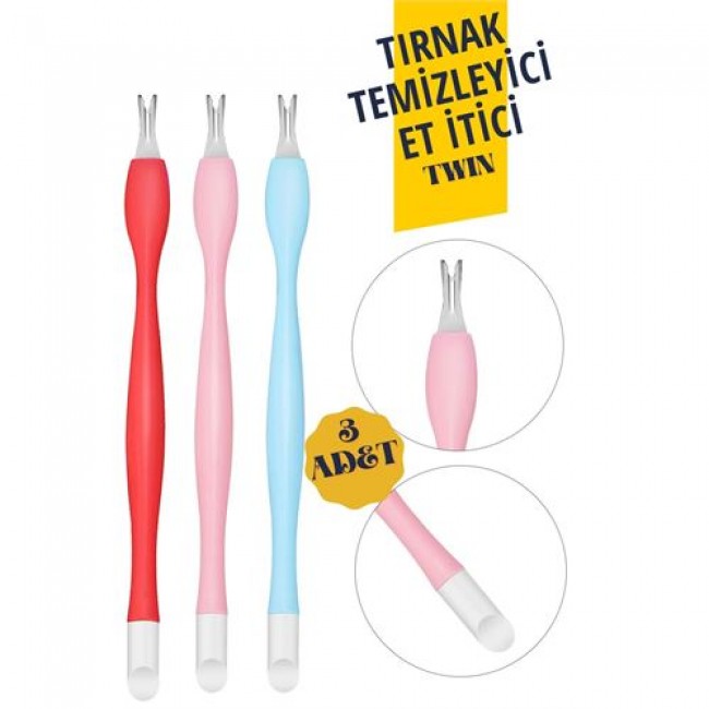 Tırnak Temizleyici Et İtici Twin 3 Lü Set