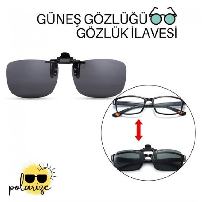 Güneş Gözlüğü Gözlük İlavesi Clip-on Polarize