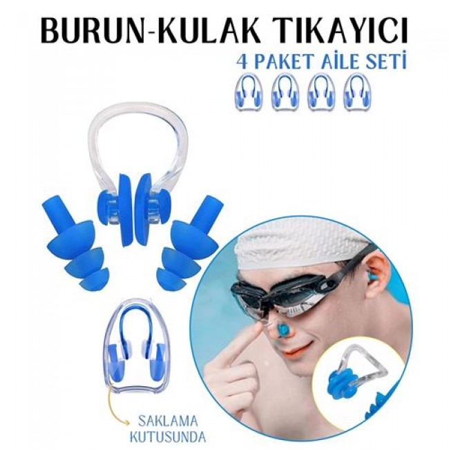 Kulak Ve Burun Tıkayıcı Havuz 4 Lü Aile Seti