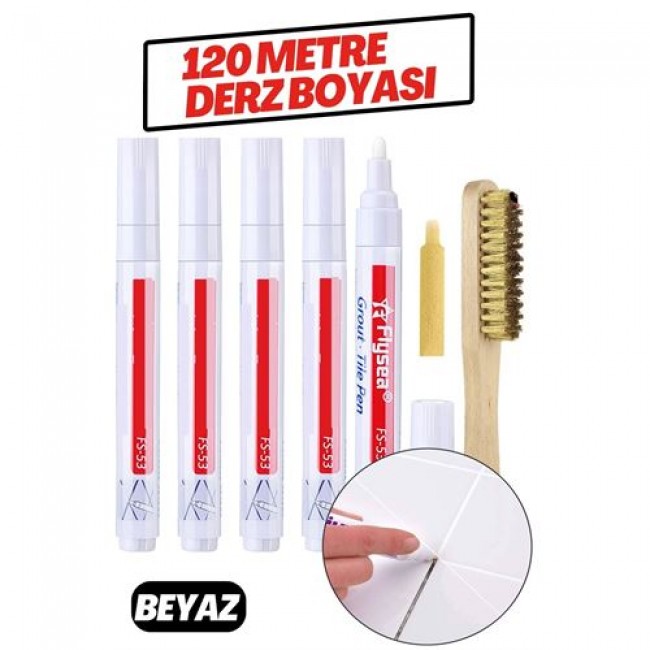 Derz Arası 120 Metre Boyama Rötüş Kalemi Beyaz