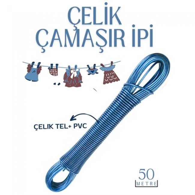 50 Mt çelik çamaşır İpi