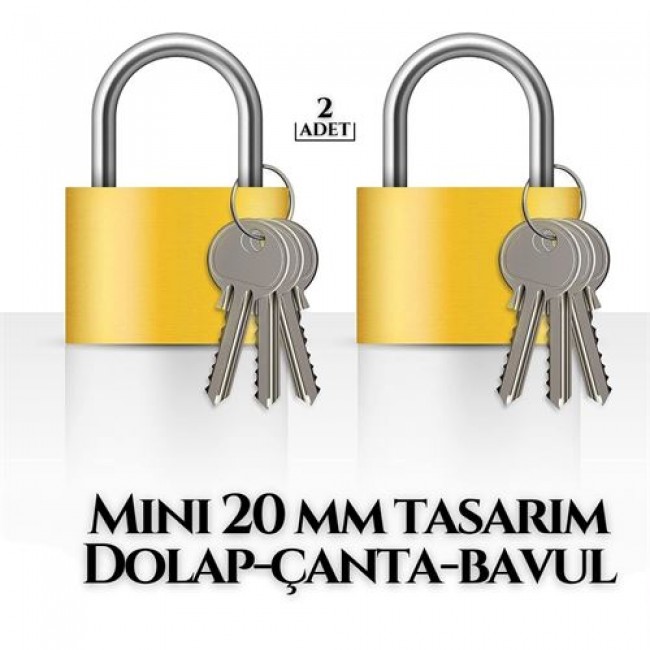 Mini 20mm Dolap çanta Bavul Kilidi 2 Adet