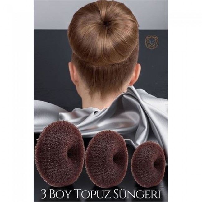 Renkmix Kahve Saç Topuz Süngeri 3 Boy Forero Design