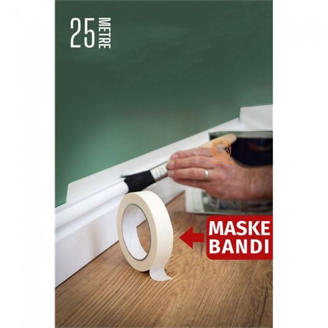 Maskeleme Bandı 25 Metre çıkarılabilir Boyacı Bandı