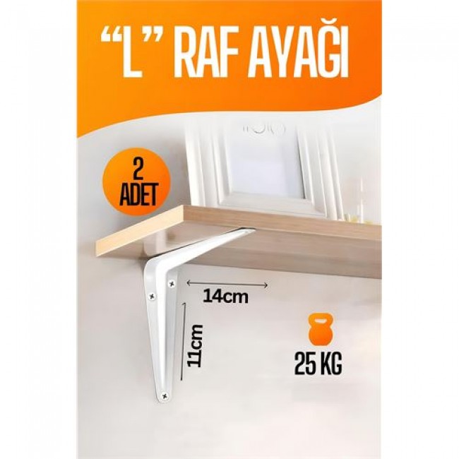 Renkmix L Raf Altı Raf Ayağı 14x11 Cm 2 Adet