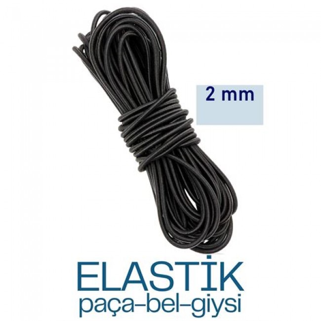 Renkmix 40 Metre Bel Paça Giysi Lastiği 2 Mm Si̇yah 720672  Toptan Paket