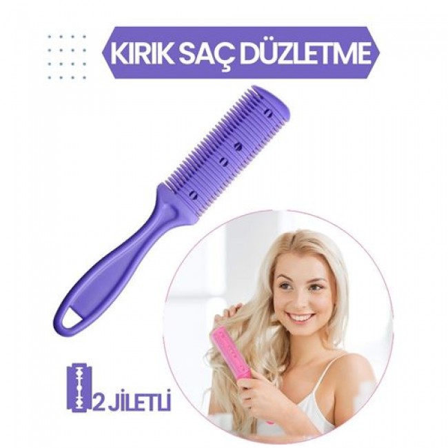 Renkmix 4 Adet 2 Jiletli Kırık Saç Düzeltme İnceltme Tarağı 716867 Toptan Paket