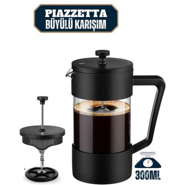 Renkmix 4 Adet French Press 300 Ml Piazzetta Büyülü Karışım 716539 Toptan Paket