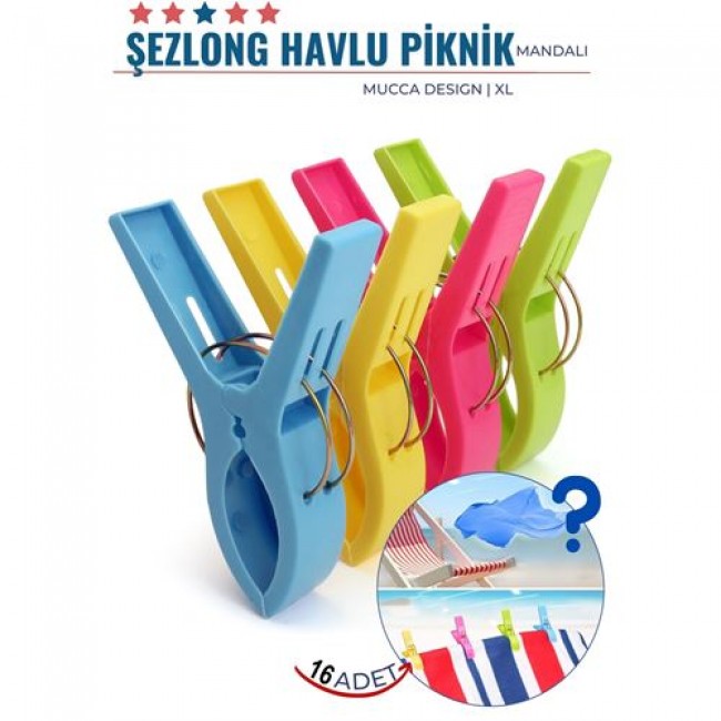 16 Adet Xl Plaj Havlu şezlong Piknik Mandalı  Mucca Design 718222