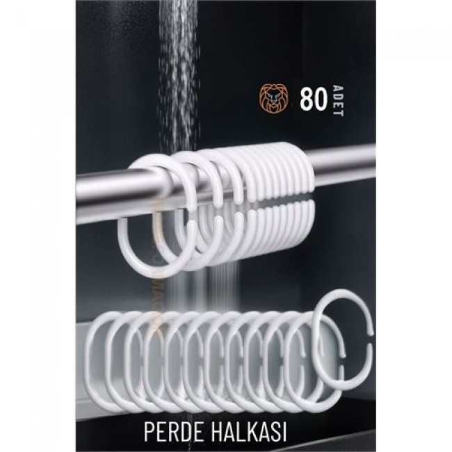 Renkmix  80 Adet Banyo Perde Halkaları   718033 Toptan Paket