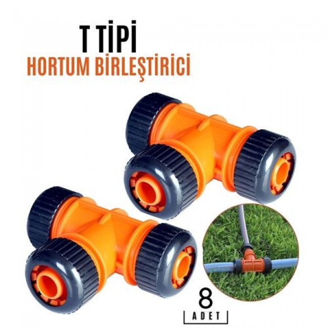 Renkmix 8 Adet T Ti̇pi̇ Hortum Birleştirici Aparat  718857 Toptan Paket