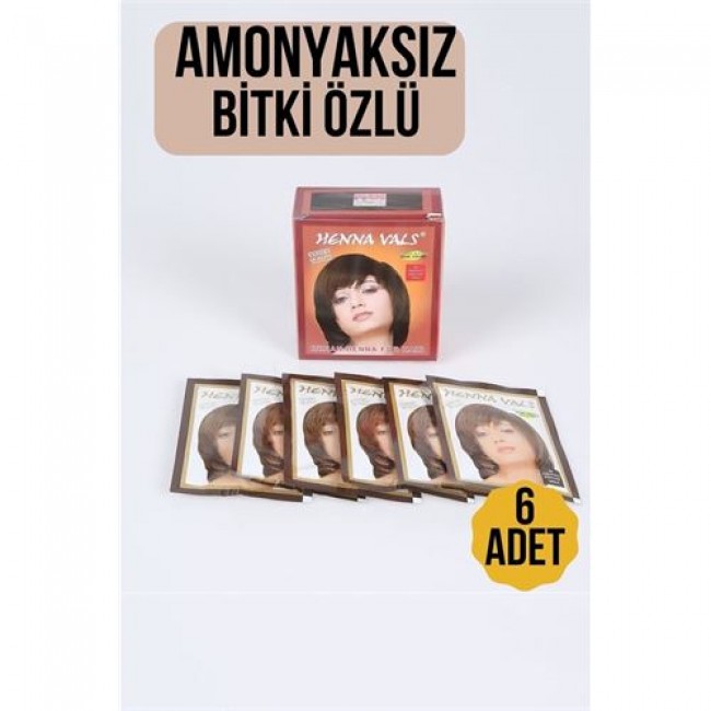 Kestane Amonyaksız Bitki özlü 6 Lı Paket Saç Kınası