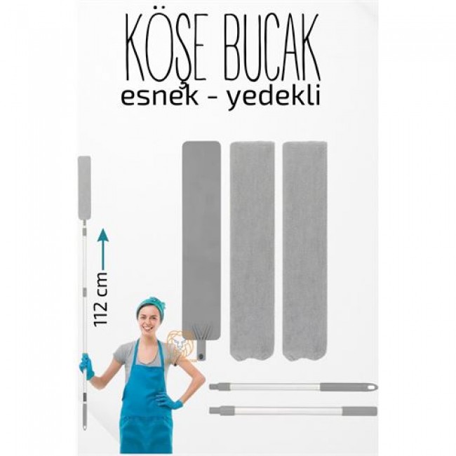 Esnek Köşe Bucak Temizlik Mopu 112 Cm