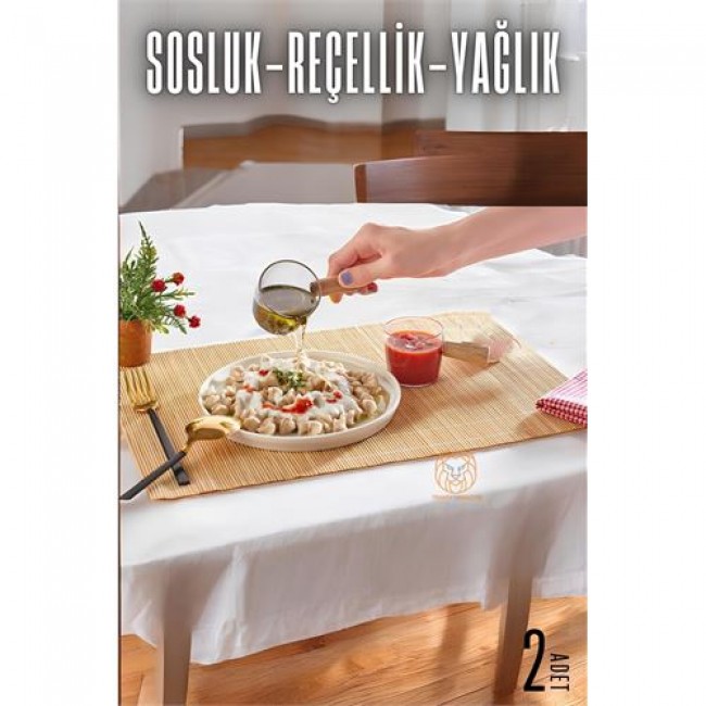 Reçellik Sosluk  Ahşap Saplı Mika 2 Adet