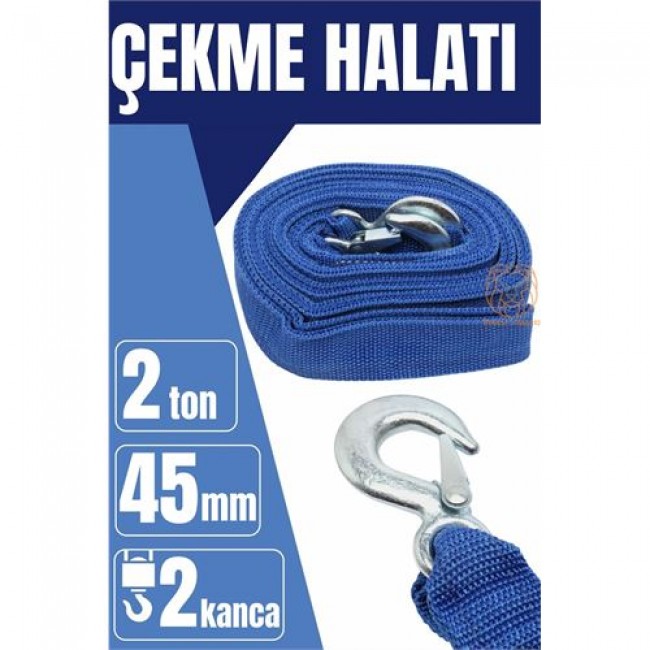 Renkmix çekme Halatı Driver 2 Ton 4 Metre Kemer Model Araç