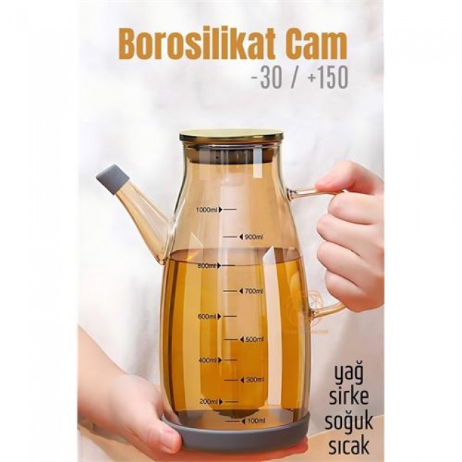 Renkmix Yağ Sirke şişesi Borosilikat Cam 1000 Ml  A.verbrugge Design