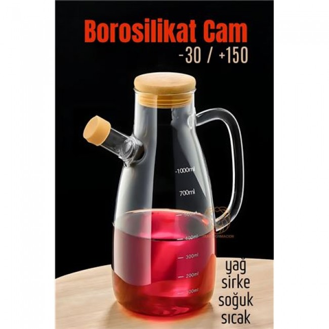 Yağ Sirke şişesi Borosilikat Cam 1000 Ml  A.verbrugge Design