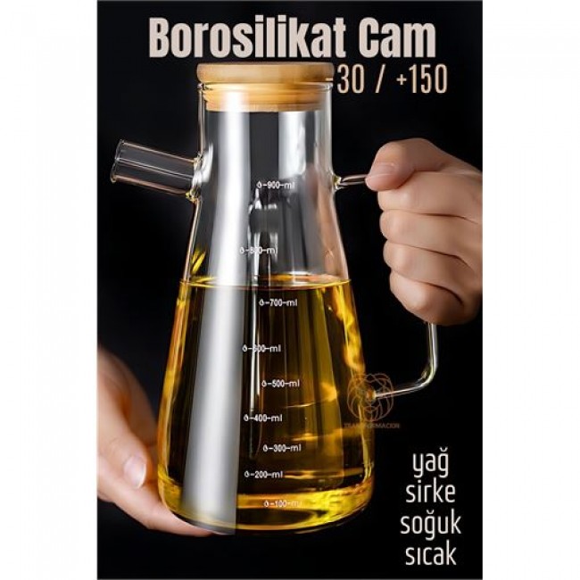 Yağ Sirke şişesi Borosilikat Cam 900 Ml  A.verbrugge Design