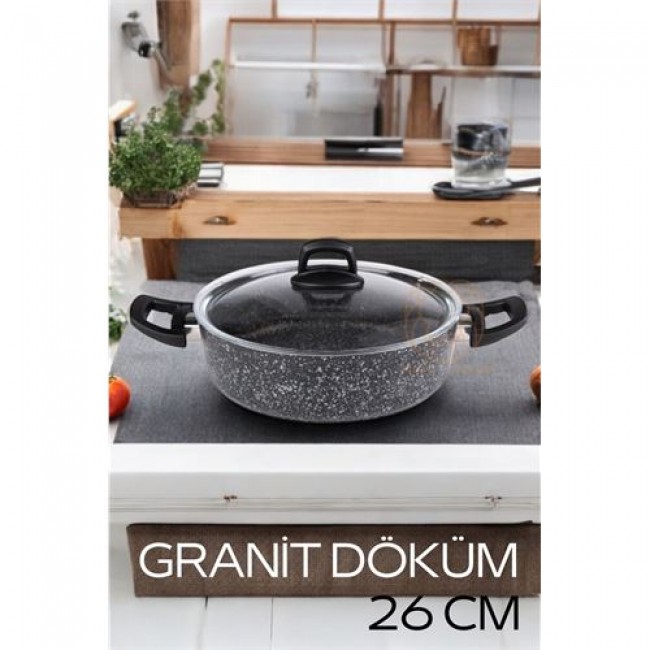 Renkmix Eco Granit Döküm Basık Tencere 26 Cm Dies Design