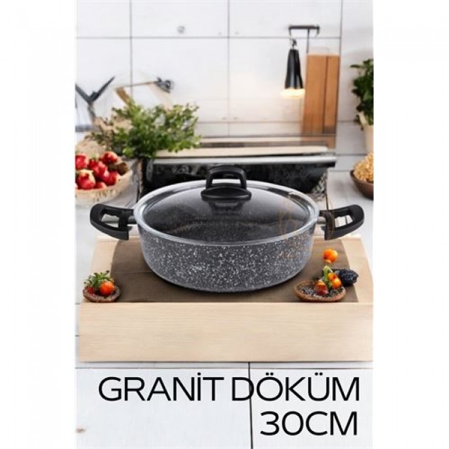 Renkmix Eco Granit Döküm Basık Tencere 30 Cm Dies Design