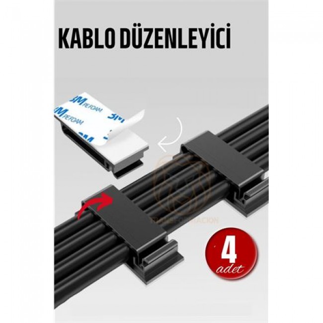 Yapışkanlı Kablo Düzenleyici Klips 4 Adet