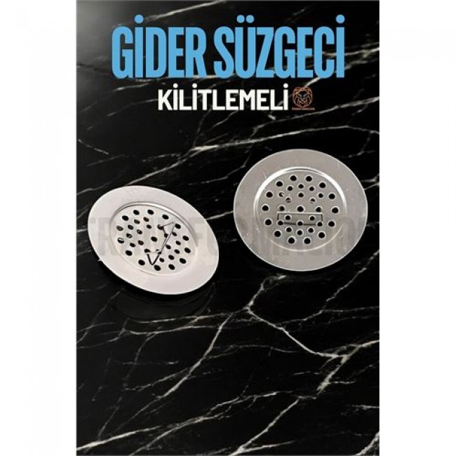 Kilitlenebilir Metal Lavabo Evye Süzgeci 2 Adet