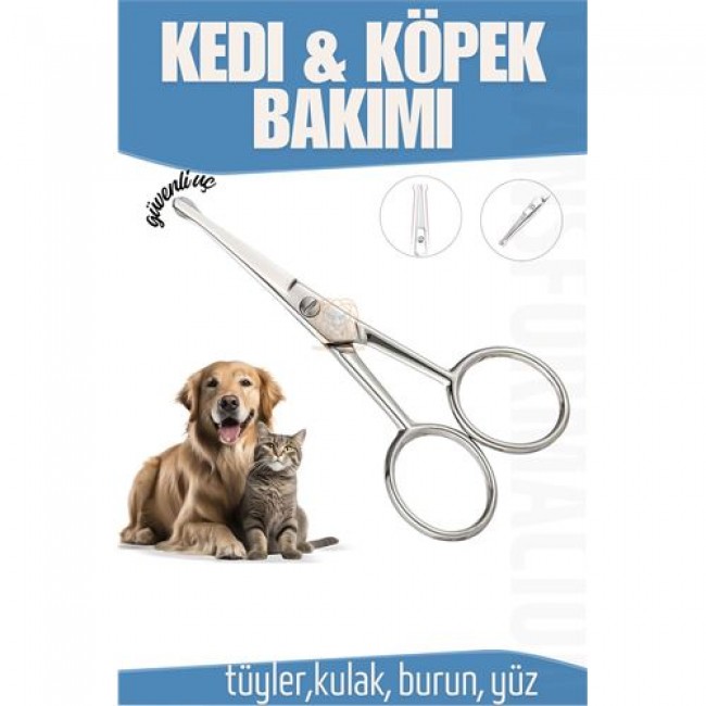 Kedi Ve Köpek Bakım Makası Tırnak Kulak Kuyruk Yüz Makası