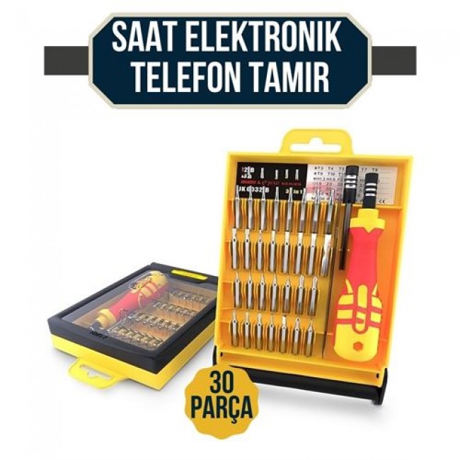 Jackly 30 Uçlu Saat Elektronik Telefon Tamir Hassas Tornavida Seti