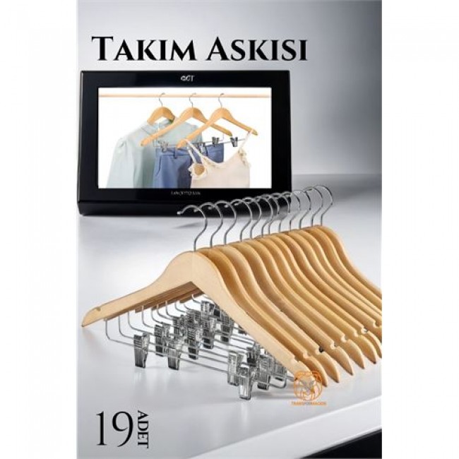 Takım Askısı Ceket Etek Pantolon Kıskaçlı 19 Adet