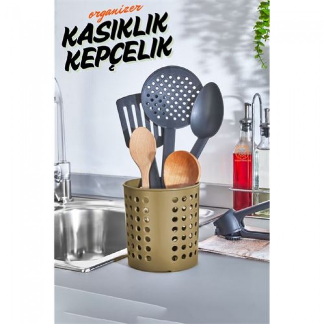 Kaşıklık Kepçelik Organizer Latte