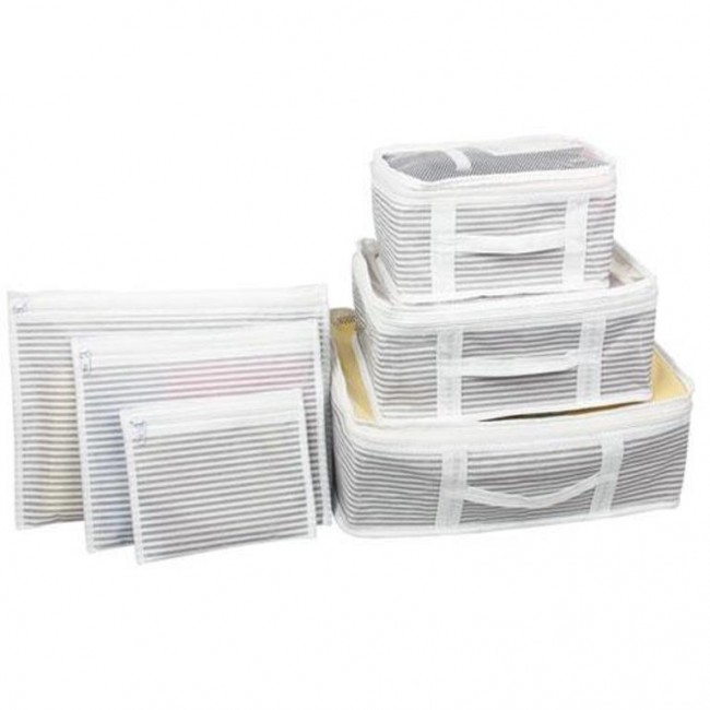 İndirimde Bavul i̇çi düzenleyici valiz  organizer 6 lı set - çizgili