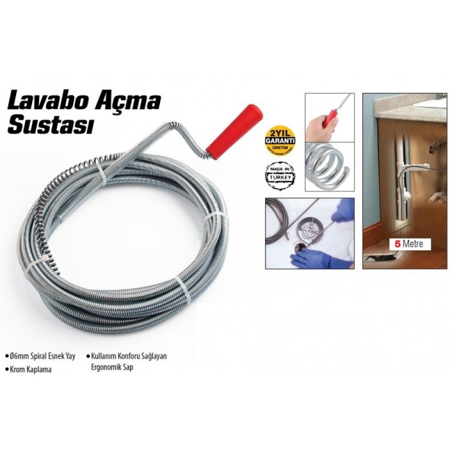 İndirimde Lavabo ve gider boruları açacağı - lavabo açma sustası - 5metre