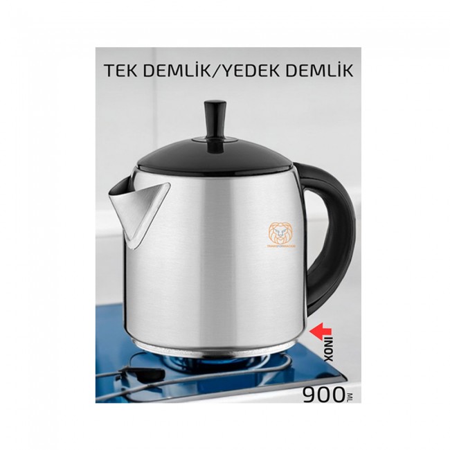 Inox Demlik 900 Ml Paslanmaz çelik Semaver çay Makine Demliği